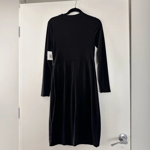 NWT Tie Waist Long Sleeve Matte Jersey Dress SIZE S - Picture 7 of 7